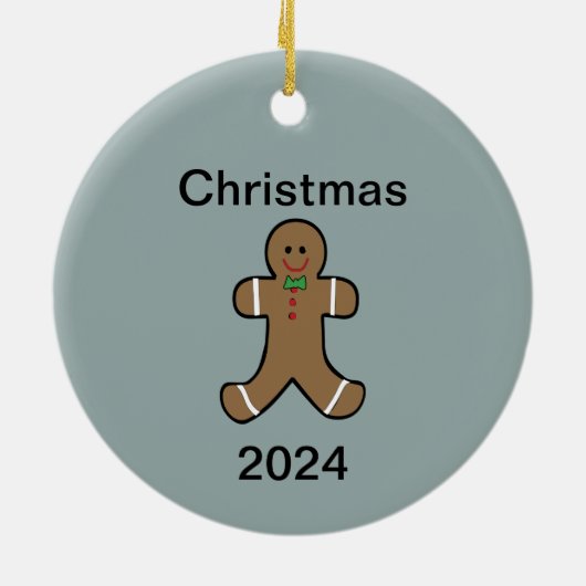 Aangepast Jaar Gingerbread Man Ornament (Achterkant)