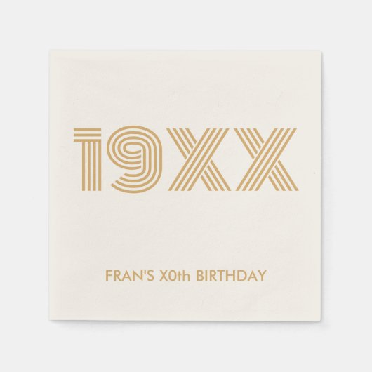 Aangepast Jaar Goud Gepersonaliseerde Verjaardag S Servet (Voorkant)