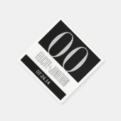 Aangepast Jaar Jubileum Modern Zwart Zilver V21 Servetten (Hoek)