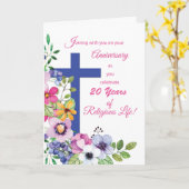 Aangepast jaar, Jubileum Nun Religieuze Life Cross Kaart (Gele Bloem)