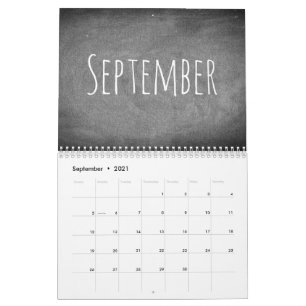 Aangepast jaar Krijtbord Kalender Zwart-wit