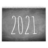 Aangepast jaar Krijtbord Kalender Zwart-wit (Hoes)