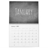 Aangepast jaar Krijtbord Kalender Zwart-wit (Jan 2027)