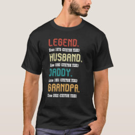 Aangepast jaar  Legend Husband papa Grandpa T-shirt