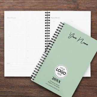 Aangepast Jaar, Logo, Naam en Tekst, Olijfdagboek Planner