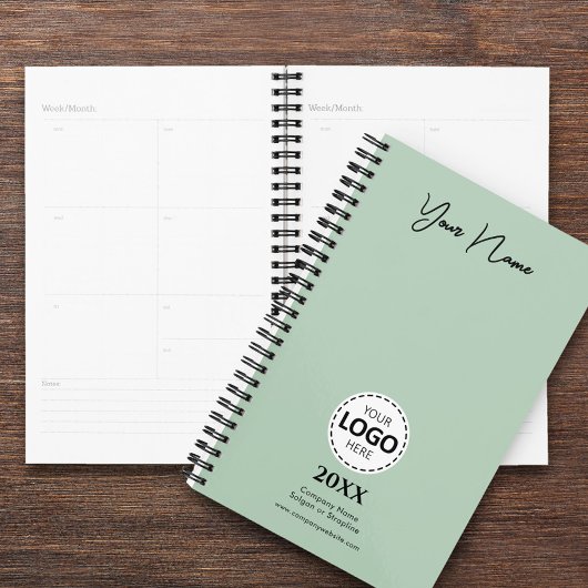 Aangepast Jaar, Logo, Naam en Tekst, Olijfdagboek Planner