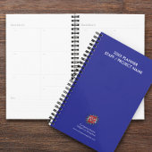 Aangepast jaar, Logo, Tekst, Blauw Dagboek Planner