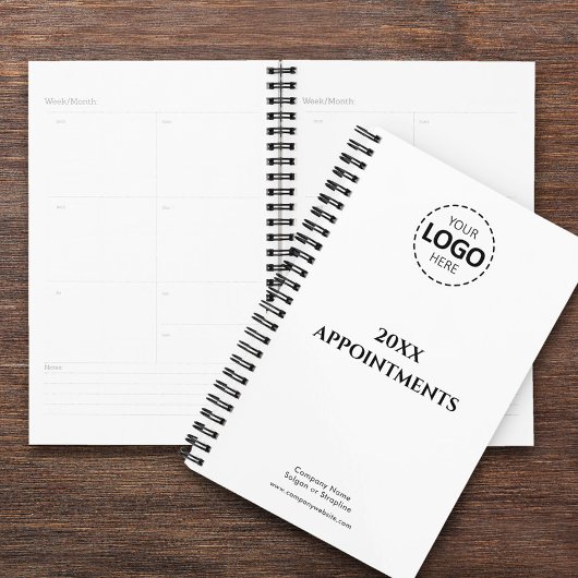 Aangepast jaar, Logo, tekst, witte afspraak Planner