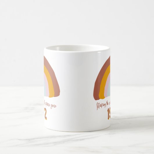 Aangepast jaar regenboog maakt wereld beter koffiemok (Center)