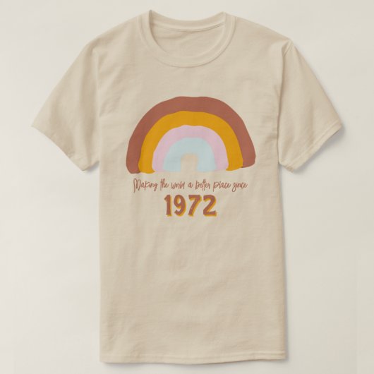 Aangepast jaar regenboog maakt wereld beter t-shirt (Design voorkant)