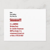 Aangepast Jaar Save the Date Surprise Zwart Rood V Aankondigingskaart (Achterkant)