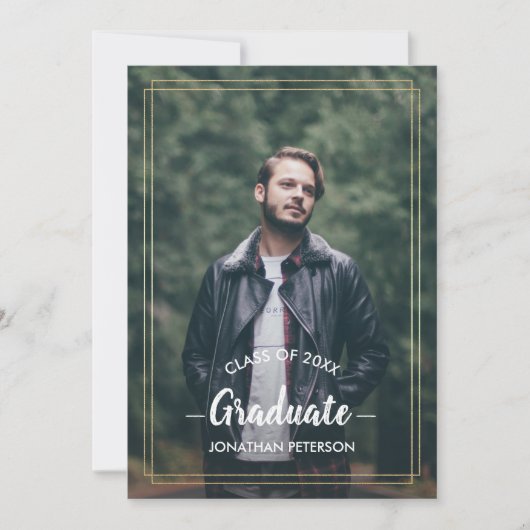 Aangepast jaar Schuur hout Graduation Party Kaart (Voorkant)