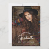 Aangepast jaar Schuur hout Graduation Party Kaart (Voorkant)