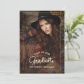 Aangepast jaar Schuur hout Graduation Party Kaart (Staand voorkant)