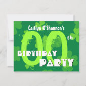 Aangepast jaar Shamrocks Birthday Party V01 Kaart (Voorkant)