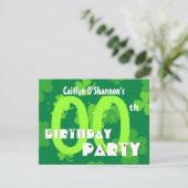 Aangepast jaar Shamrocks Birthday Party V01 Kaart (Staand voorkant)