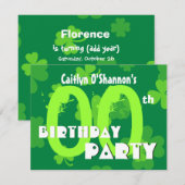 Aangepast jaar Shamrocks Birthday Party V01 Kaart (Voorkant / Achterkant)