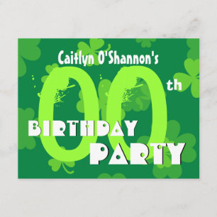 Aangepast jaar Shamrocks Birthday Party V01 Kaart