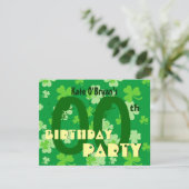Aangepast jaar Shamrocks Birthday Party V07 Kaart (Staand voorkant)