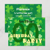 Aangepast jaar Shamrocks Birthday Party V07 Kaart (Voorkant / Achterkant)