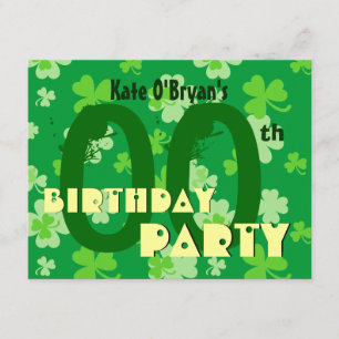 Aangepast jaar Shamrocks Birthday Party V07 Kaart