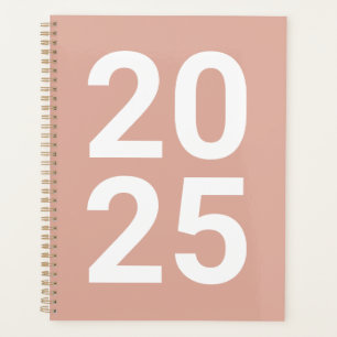 Aangepast jaar stoffige roze moderne typografie nu planner