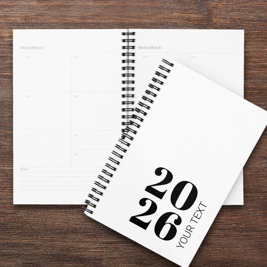 Aangepast Jaar, Tekst, Logo, Web URL, White Diary Planner