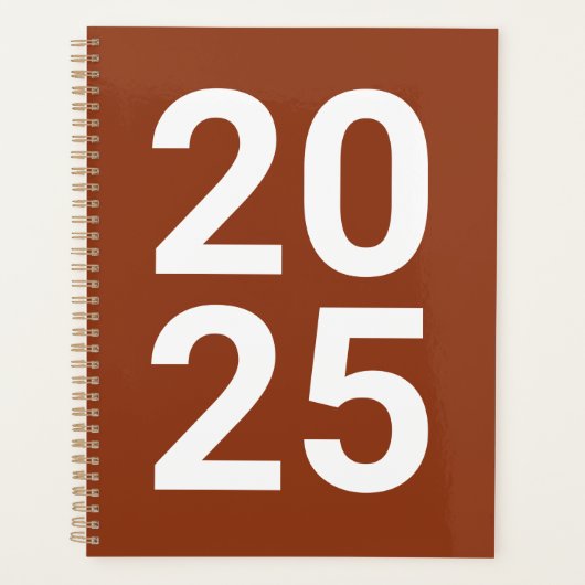 Aangepast jaar terracotta moderne typografie numme planner (Voorkant)