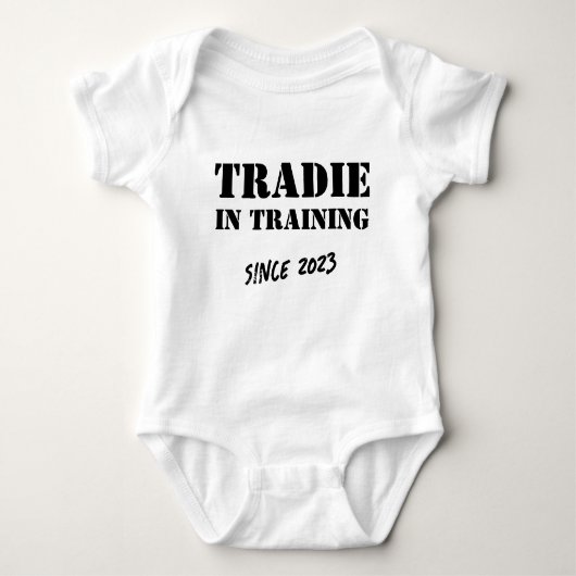 Aangepast jaar "Tradie in Training" Romper (Voorkant)