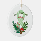 Aangepast Jaar & Transplantatie Type Kerstmis Keramisch Ornament (Rechts)