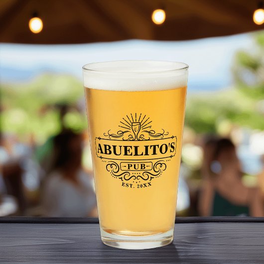 Aangepast jaar van de Pub van Abuelito Glas