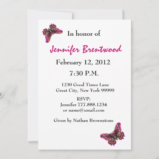 Aangepast jaar van geboorte Partij nodigt Paarse v Kaart (Achterkant)