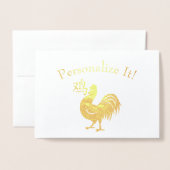 Aangepast jaar van het rooster folie kaarten (Voorkant met envelop)