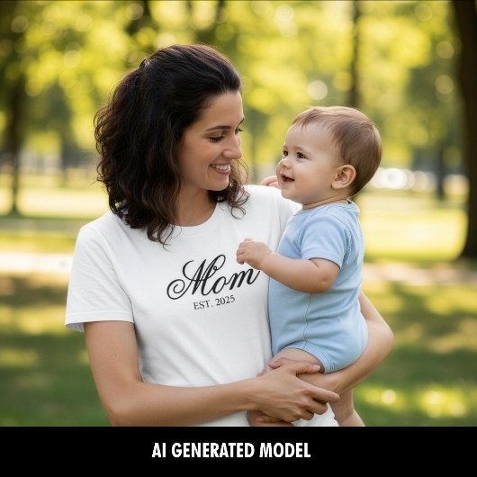 Aangepast jaar van oprichting van mama-script t-shirt