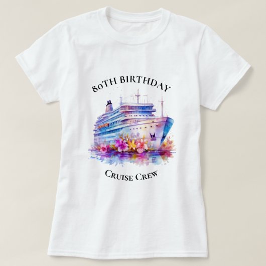 Aangepast jaar verjaardag Cruise Crew Group Matchi T-shirt (Design voorkant)