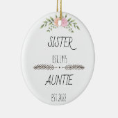 Aangepast jaar voor aangepaste zuster Auntie Est,  Keramisch Ornament (Rechts)