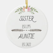 Aangepast jaar voor aangepaste zuster Auntie Est, Keramisch Ornament (Voorkant)