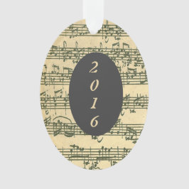 Aangepast jaar voor Antiek blad Music Bach Manuscr Ornament