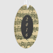 Aangepast jaar voor Antiek blad Music Bach Manuscr Ornament (voorkant)