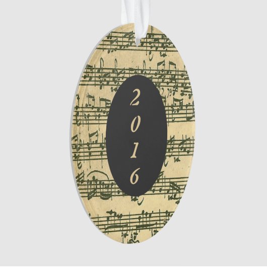 Aangepast jaar voor Antiek blad Music Bach Manuscr Ornament (voorkant)
