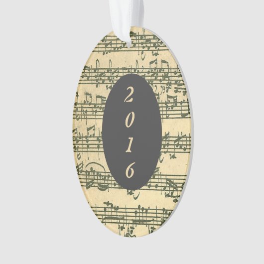 Aangepast jaar voor Antiek blad Music Bach Manuscr Ornament (voorkant)