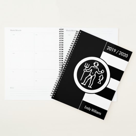 Aangepast jaar voor dierentuin Aquarius Black en W Planner (Display)