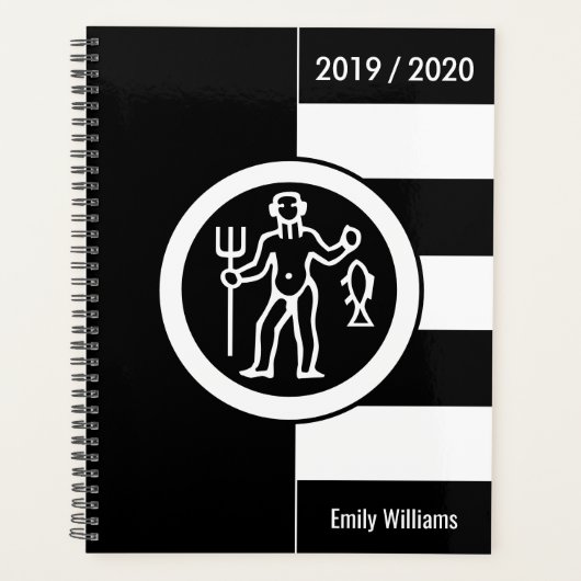Aangepast jaar voor dierentuin Aquarius Black en W Planner (Voorkant)