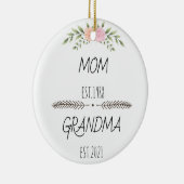 Aangepast jaar voor mam Grandma Est, bloemen Keramisch Ornament (Rechts)