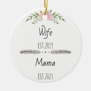 Aangepast jaar voor persoonlijke vrouw mama Est, b Keramisch Ornament