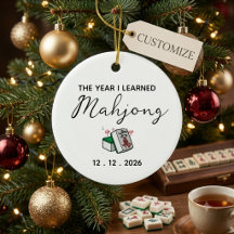 Aangepast jaar waarin ik Mahjong Kerstmis heb gele