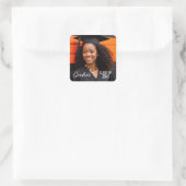 Aangepast jaarscript voor Afstuderen fotoklasse Vierkante Sticker (Tas)