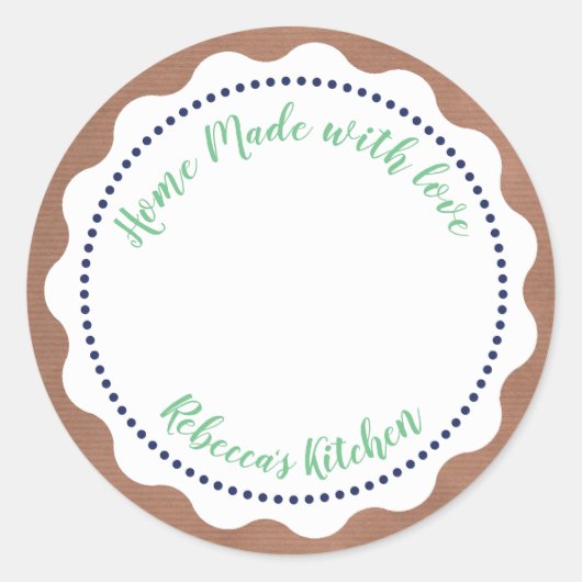 Aangepast jam Canning | Homemade Mason Jar Ronde Sticker (Voorkant)