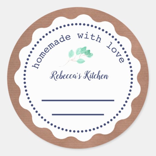 Aangepast jam Canning | Homemade met liefde Ronde Sticker (Voorkant)