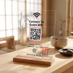 Aangepast Japans Zen-tuin gast-wifi-bord Acryl Bord